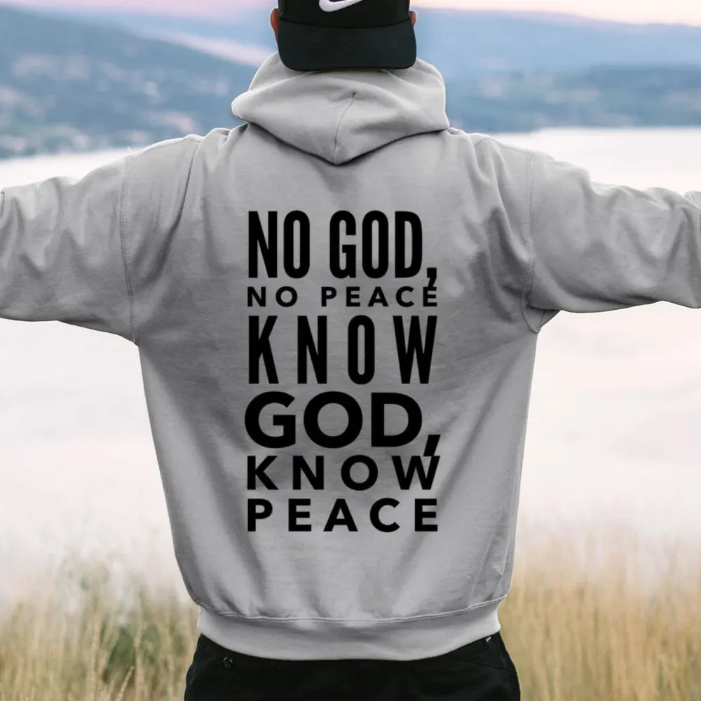 Women KNOW GOD KNOW PEACE Graphic Hoodies