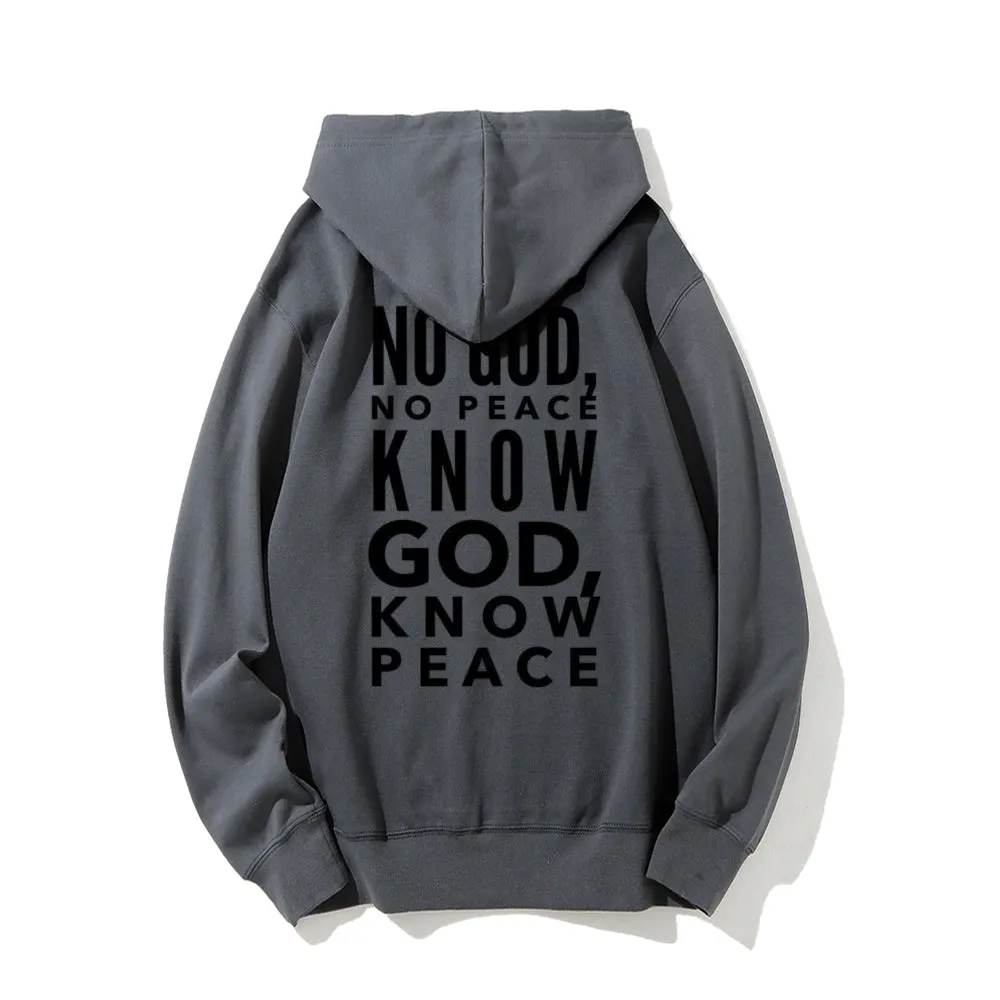 Women KNOW GOD KNOW PEACE Graphic Hoodies