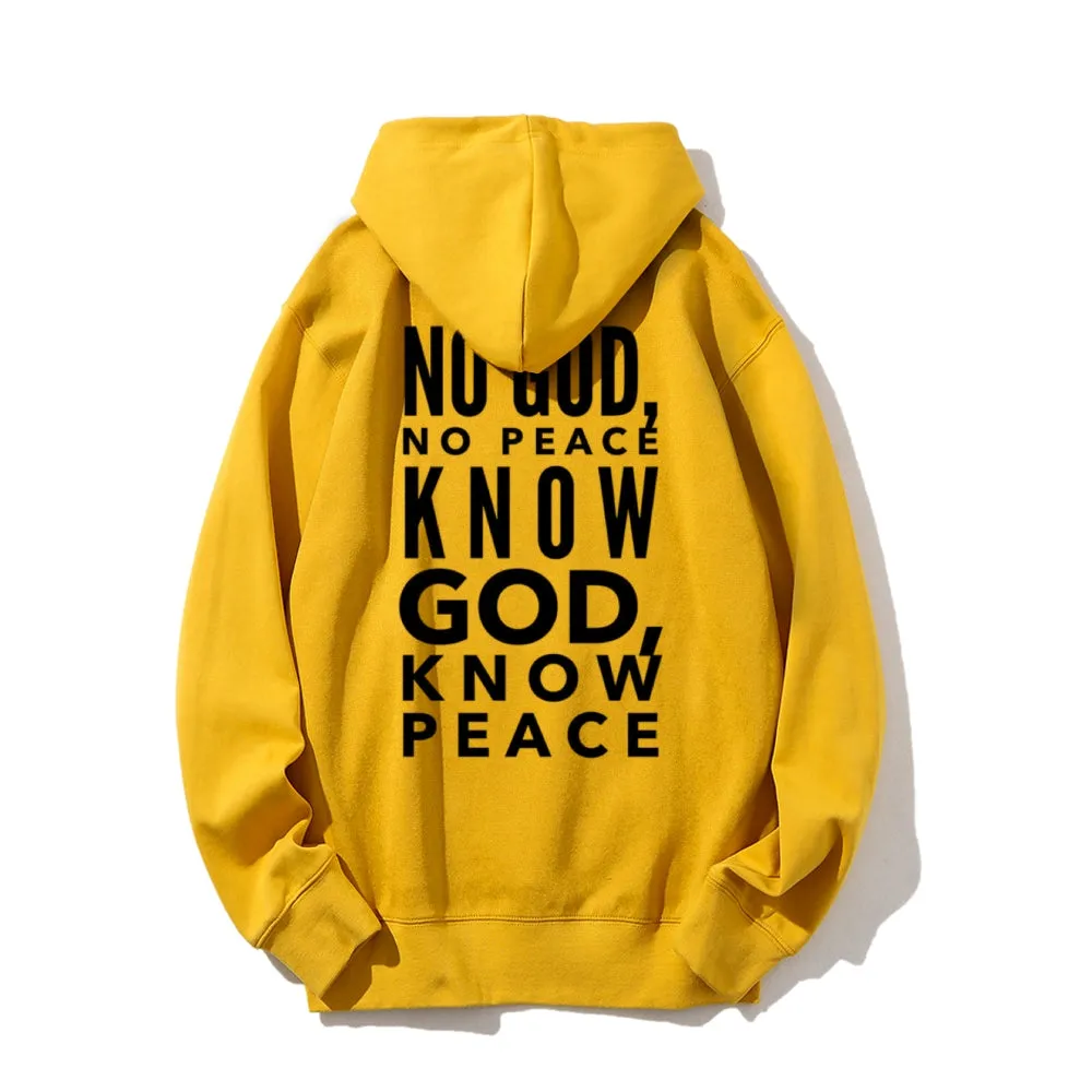 Women KNOW GOD KNOW PEACE Graphic Hoodies