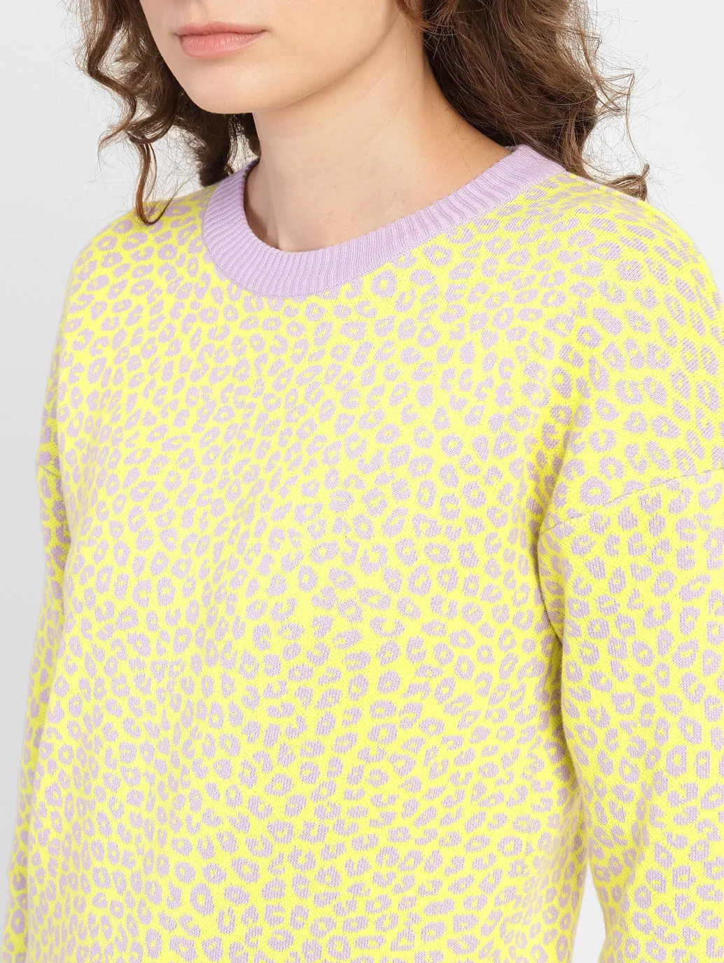 Women's Printed Crew Neck Sweater