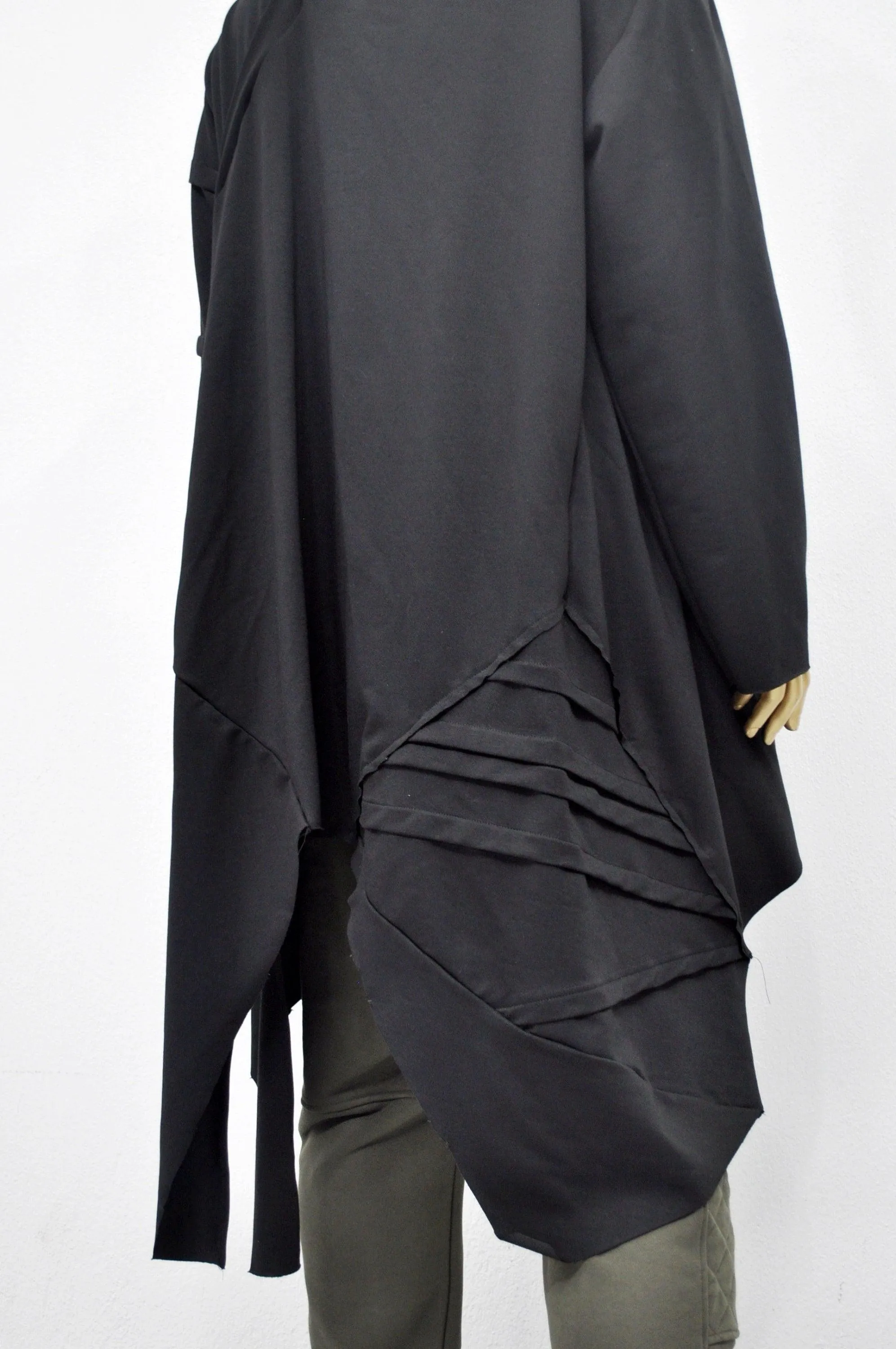 XS-8XL Asymetrical Wrap Cardigan Kimono Coat, Maxi Long Jacket Tunic, Oversized Loose Top,Goth Cyber Quilted SteamPunk Futuristic Post-BB161