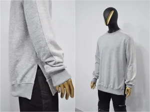 XS - 8XL Men's Side Slit Reversed Sleeve Line Pullover Sweatshirt , Avantgarde Clothing-Dystopian Fashion Streetwear Jumper- BB0150