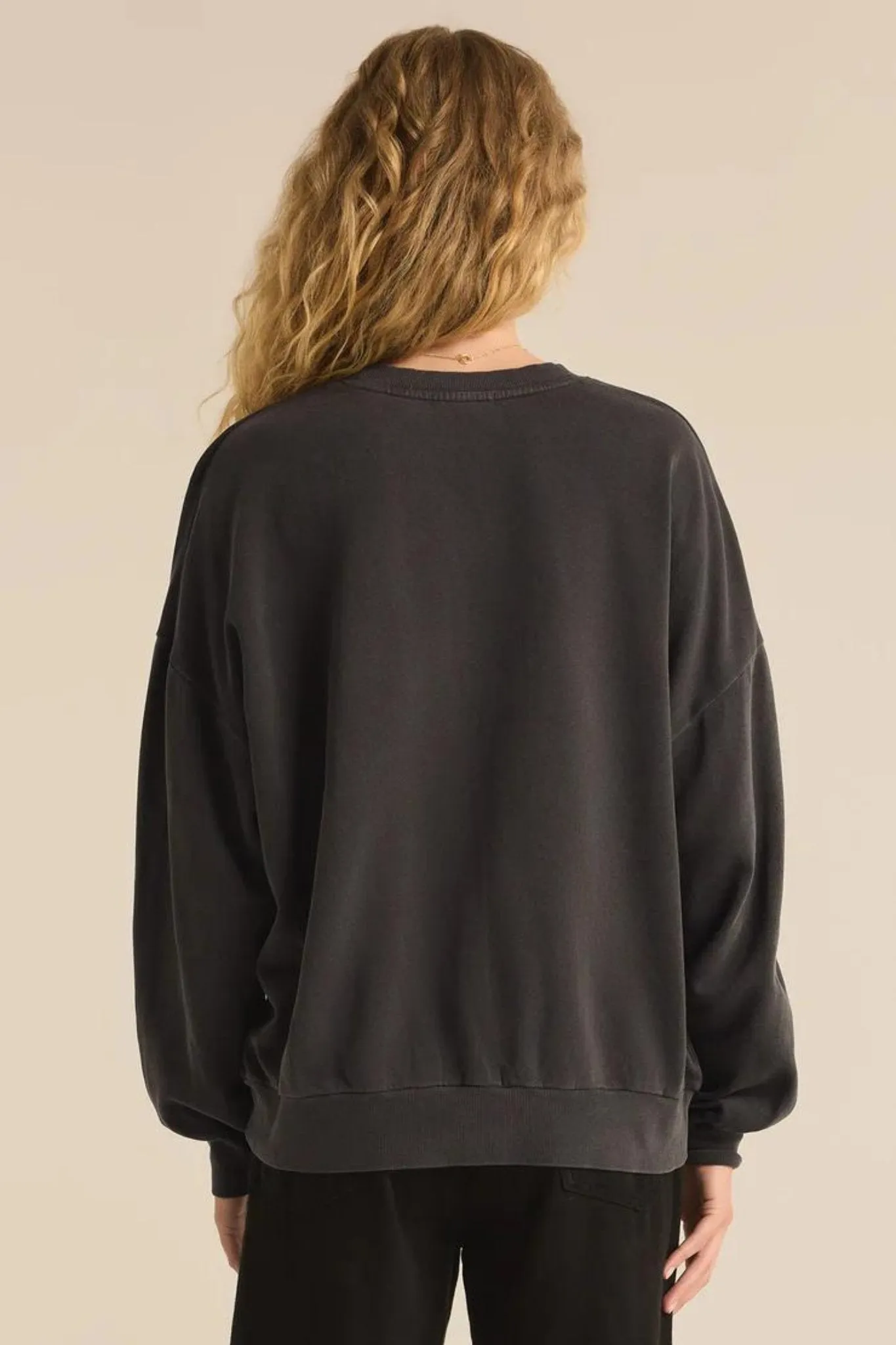 Z Supply: Dreams Sunday Sweatshirt in Black Sand