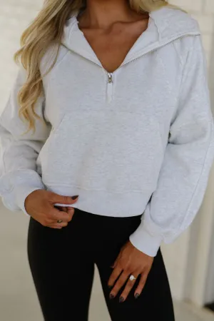 Zoey Hooded Sweatshirt - White Melange